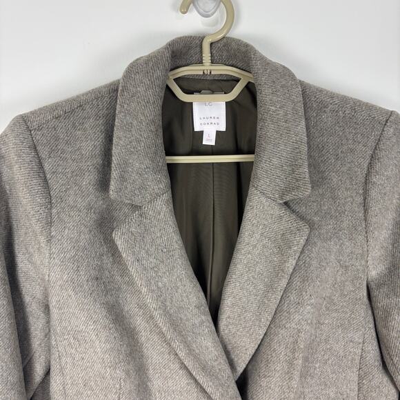 Lauren Conrad Double Breasted Jacket Coat Large Tan Beige Soft Cozy Preppy - Picture 2 of 9